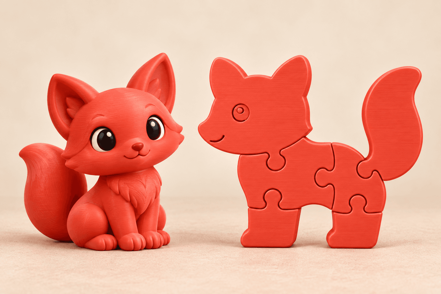 Ảnh minh họa combo cáo mini + puzzle