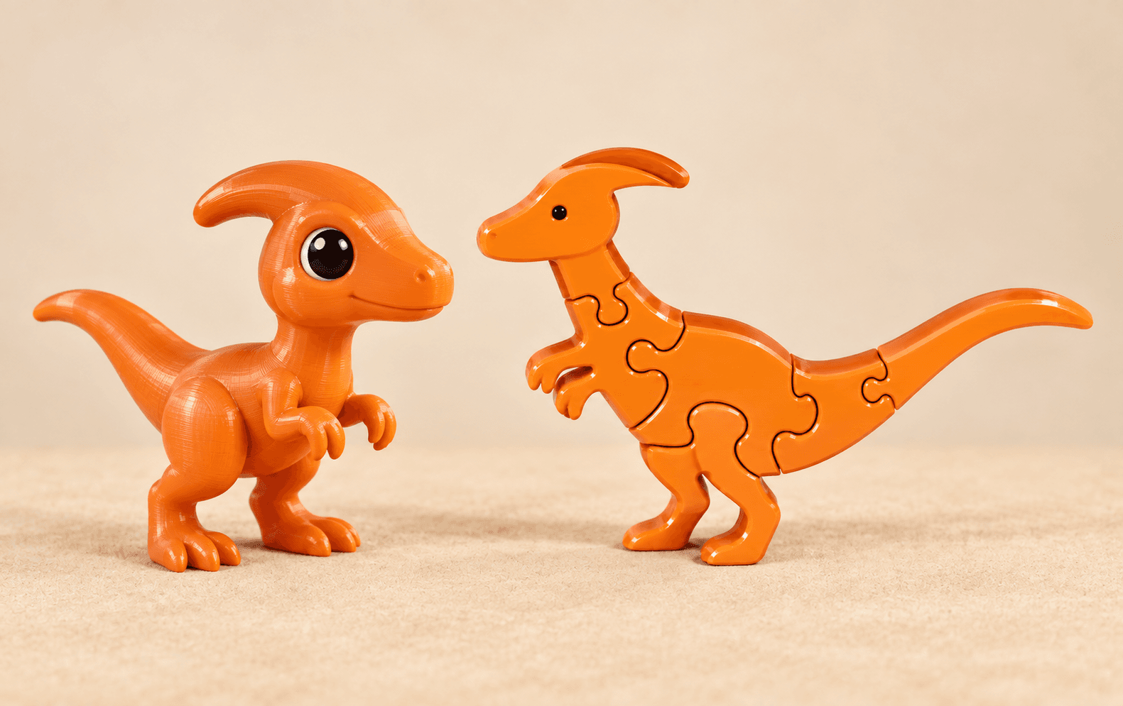 Ảnh minh họa combo khủng long raptor mini + puzzle